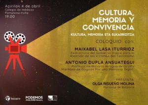 Cultura, Memoria y Convivencia. Conversando con Maixabel Lasa. @ Colegio de Médicos