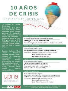 10 años de crisis/Krisiaren 10 urtemuga @ Upna, aula 9.