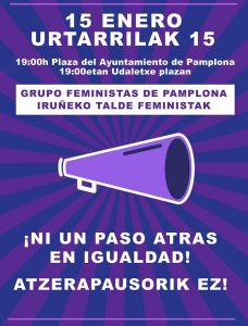 Concentración grupo feministas de Pamplona #NiUnPasoAtras @ Plaza del Castillo 