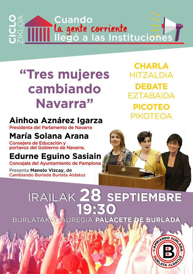 Tres mujeres cambiando Navarra. Cambiando Burlada. Septiembre 2018.
