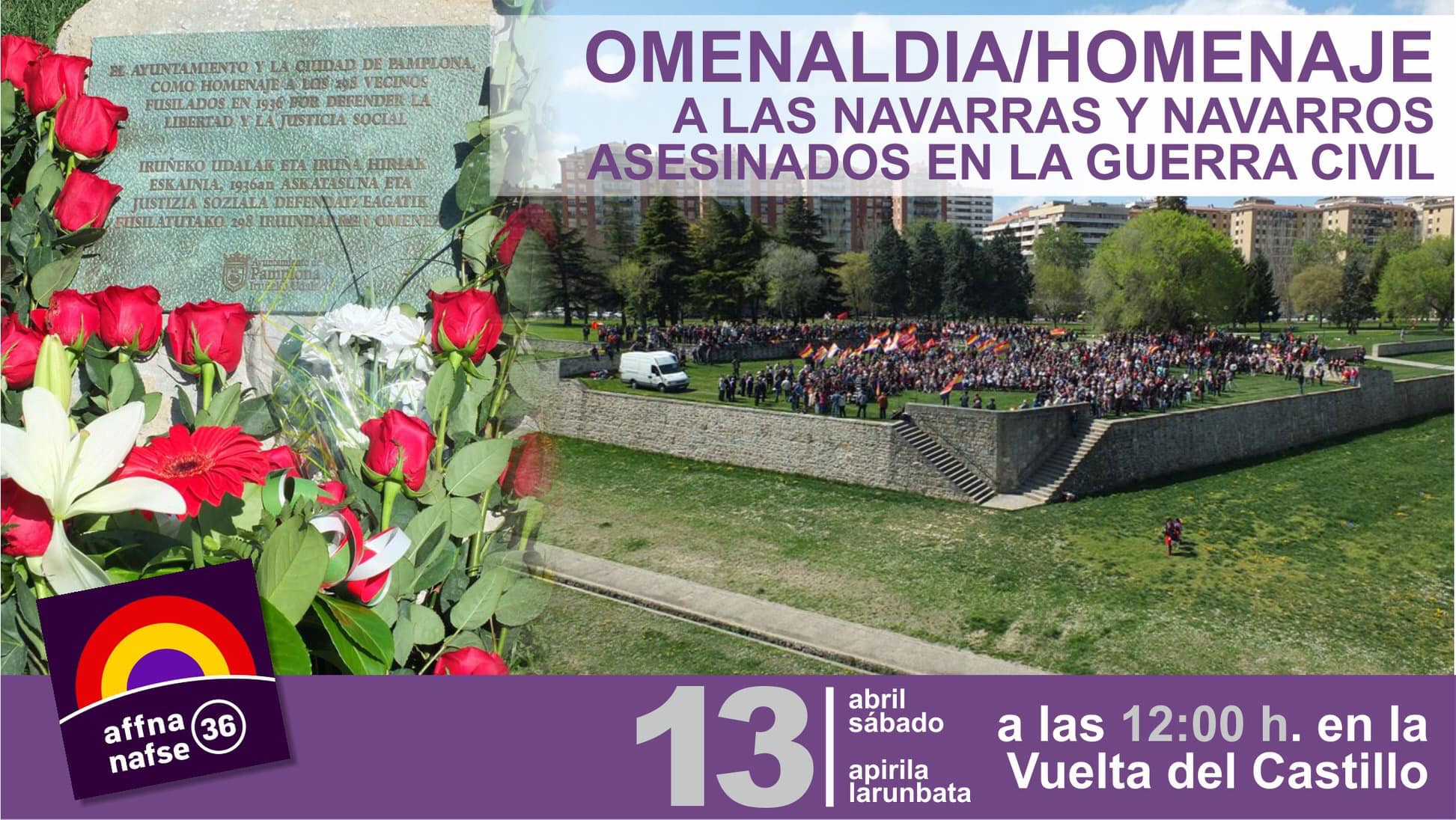 Homenaje a los Fusilados en Navarra. Abril 2019.