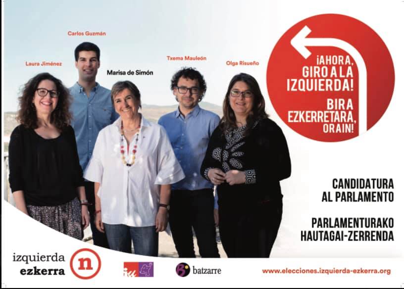 Candidatura Parlamento de Navarra de IE. Elecciones Mayo 2019.